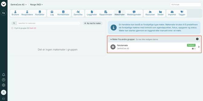 Global møtemal fra annen gruppe