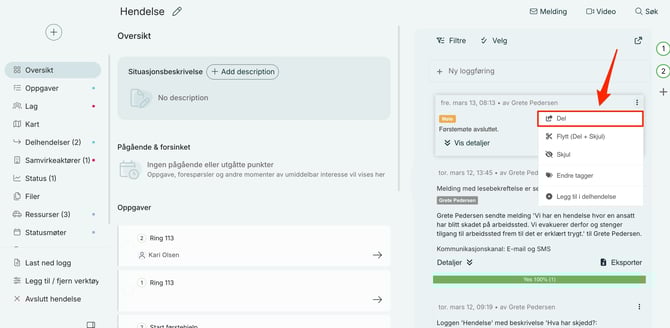 del en loggoppføring