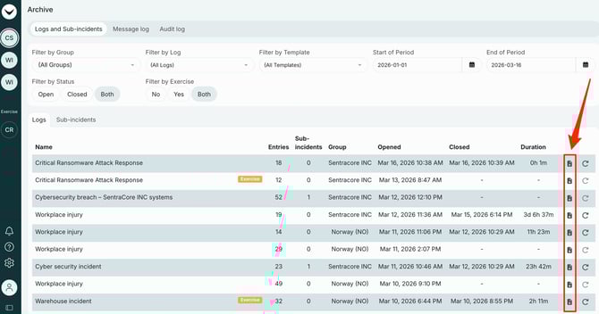 download log from archive
