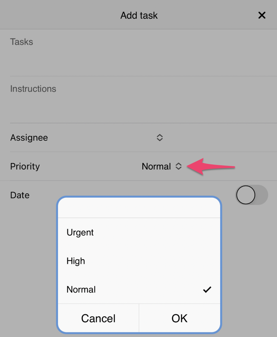 Assign and manage tasks in the mobile app